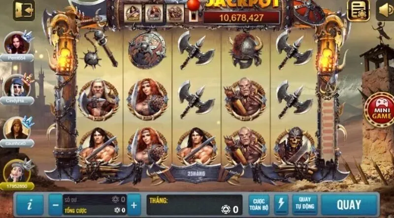 Sự thú vị của quay hũ Barbarian Nudge Slot tại Maxclub